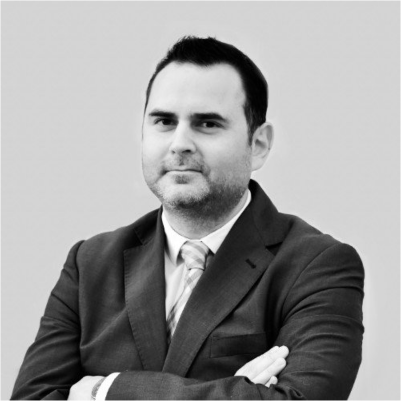 Headshot of Kaloian Petrov, Greyscale